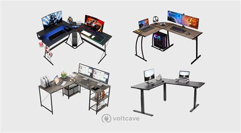 Bestier L Shaped Gaming Desk With LED 55 Inch, Large Monitor Shelf Cup Holder Headset Hook Setup ...