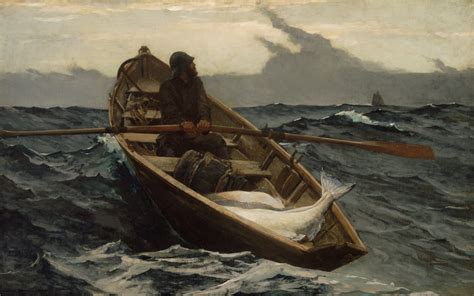 marine oil paintings: Winslow Homer - Fishing