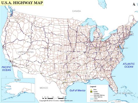 Us Map With Interstate Routes Elegant Printable Us Map With | Printable ...