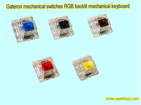 Gateron Mechanical Switches in blue, brown, red, black, silent red, silent brown, green, yellow ...