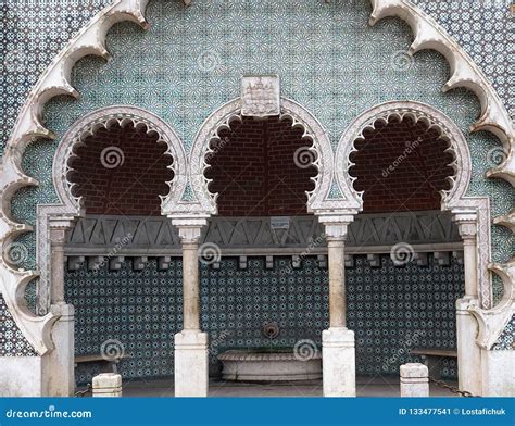 Tiled Fountain with Arabic Influence in Sintra Portugal Stock Image - Image of road ...