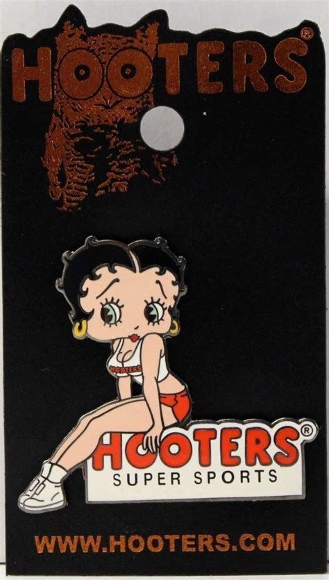 SUPER SPORTS HOOTERS RESTAURANT GIRL BETTY BOOP SITTING ON A SIGN LAPEL PIN | eBay