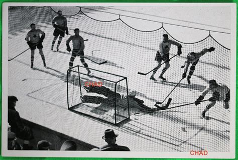 1936 Winter Olympics, photo of Canadian hockey game - Chadbourne Antiques & Collectibles