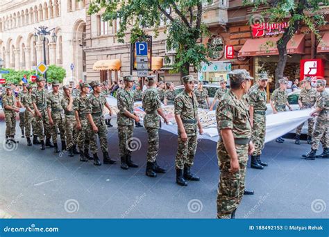 YEREVAN, ARMENIA - JULY 5, 2017: Military Parade during the ...