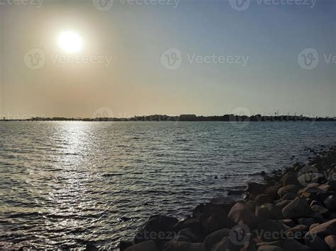 Beautiful sunset at Jeddah, Corniche. The Jeddah Corniche, also known as the Jeddah Waterfront ...