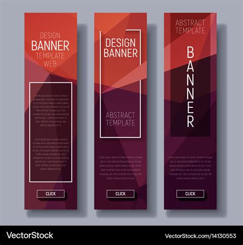 Banner polygon template vertical 01-16 Royalty Free Vector