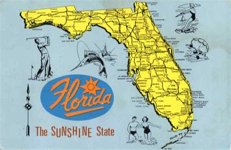 Map of Florida - The Sunshine State Scenic, FL