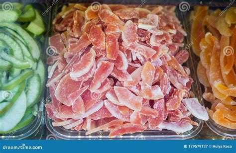 Assorted Dried Fruits As Organic Healthy Snack at the Market Stock ...