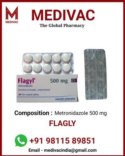 Flagyl 500 Mg Tablet at Rs 81/stripe | Rohini Sector 2 | New Delhi | ID: 2852542173030