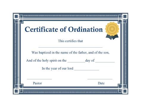 38 Ordination Certificate Templates (Free Printables)