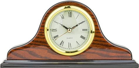 Quartz Mantel Clock 5.0"H x 9.5"L x 2.0"W, Decorative Shelf Clock, Fireplace Wood Antique ...