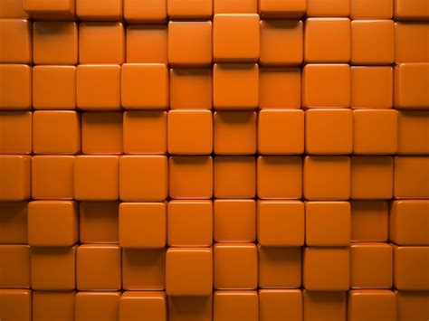 Premium Photo | Abstract pattern of square orange pieces