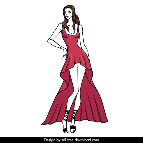 Evening dresses template elegant design Vectors images graphic art designs in editable .ai .eps ...