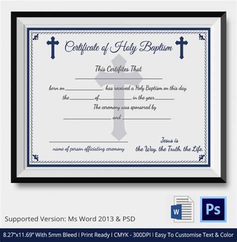 20+ Baptism Certificates | Sample Templates