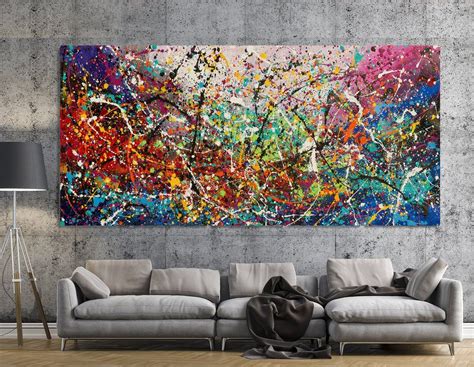 Buy Original Oil Paintings Jackson Pollock Style Large Modern Art for sale - Vintage Beauty 129 ...