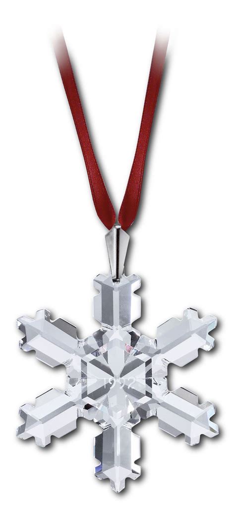 1992 - SNOWFLAKE - Large Snowflake only - red ribbon. | Swarovski