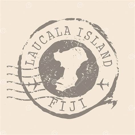 Stamp Postal of Laucala Island. Map Silhouette Rubber Seal. Design ...