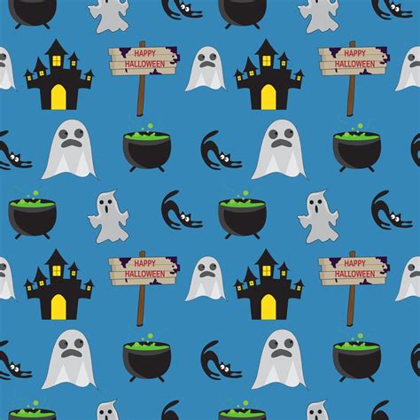 Halloween Seamless Ghost Pattern 666043 Vector Art at Vecteezy