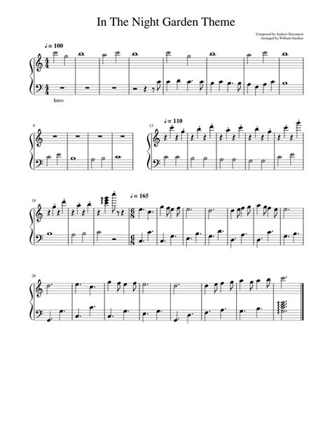 In The Night Garden Theme Sheet music for Piano | Download free in PDF ...