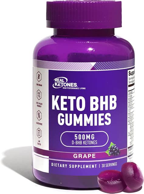 Amazon.com: Real Ketones Keto BHB Gummies - Keto Gummies with BHB Exogenous Ketones for Enhanced ...