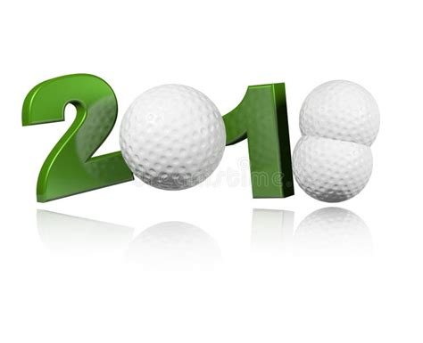 Three Golf Balls 2018 Design Stock Illustration - Illustration of sport ...