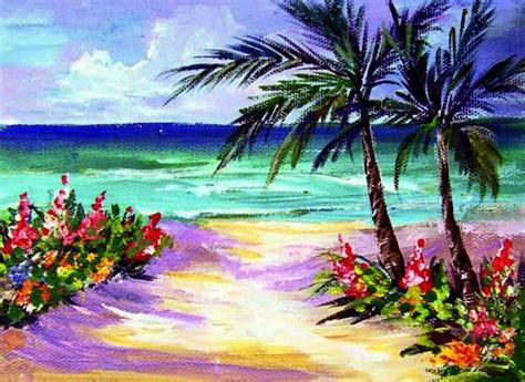 In this lesson, "Tropical Beach View", Ginger shows to paint a colorful ...