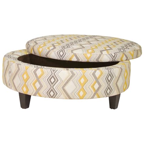 Jonathan Louis Ottomans 02362 Large Round Storage Ottoman | Thornton Furniture | Ottomans