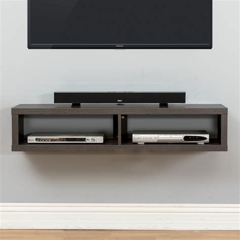 Martin Home Furnishings 48" Shallow Wall Mounted TV Component Shelf ...