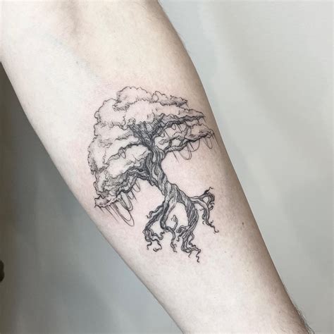 Leafless Tree Outline Tattoo