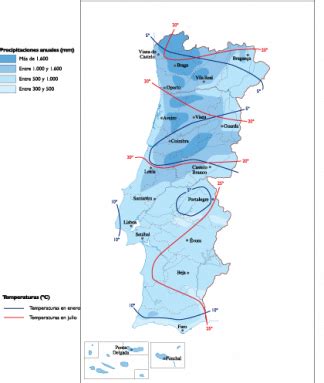 Portugal Climate map | Vector World Maps