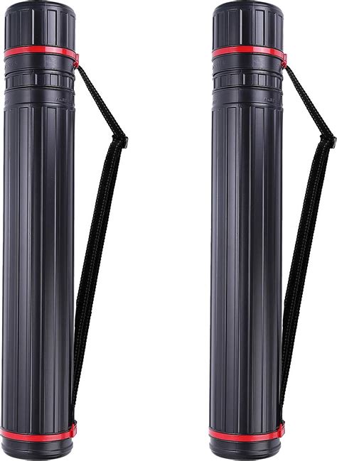 2-Pack XX-Large Extendable Poster Tubes Expand from 30.5” to 50” with Shoulder Strap | Carry ...