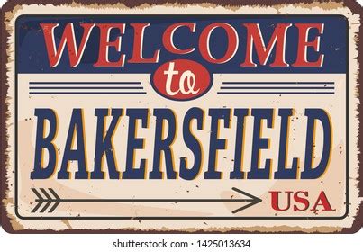 Welcome Bakersfield Vintage Rusty Metal Sign Stock Vector (Royalty Free ...