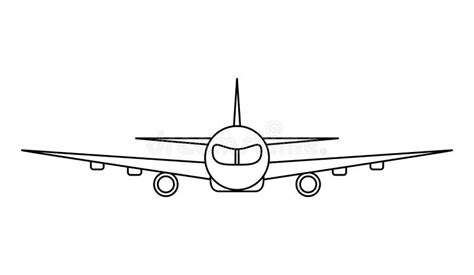 Airplane vector outline stock vector. Illustration of design - 114769138