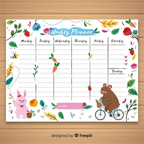 Schedule Template Cute