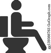 99 Royalty Free Man Sitting On Toilet Vector Icon Clip Art - GoGraph