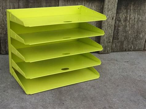 Vintage Key Lime Metal 5 Shelf Desk Paper Tray Office - Legal Size | Desk shelves, Shelves ...