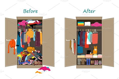 Before untidy and after tidy | Custom-Designed Illustrations ~ Creative ...