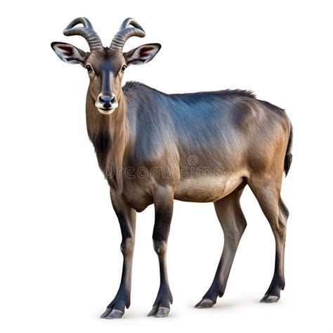 An Adult Blue Bull Largest Antelope in India Also Called Nilgai Standing in the White ...