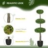 HOMCOM Set of 2 3.5ft(43.25") Artificial Ball Boxwood Topiary Trees in ...