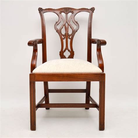 Set of 12 Antique Chippendale Style Mahogany Dining Chairs - Marylebone ...