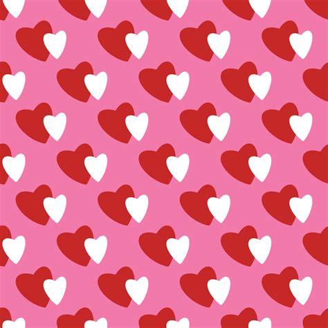 Simple hearts loves seamless pattern. Valentines day background. Flat design endless chaotic ...