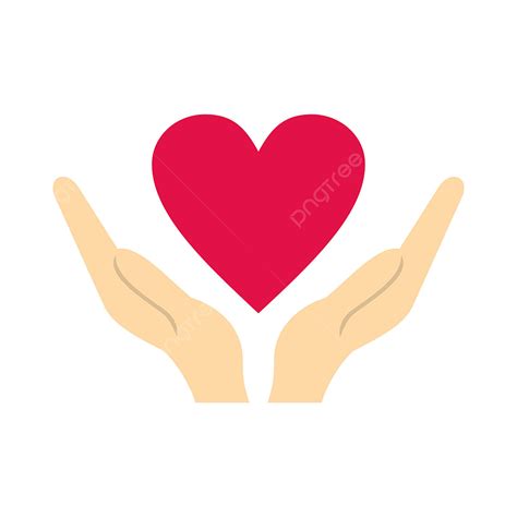 Hands Holding Heart Clipart PNG Images, Hands Holding Heart Icon Flat Style, Heart Icons, Style ...