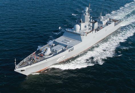 Admiral Gorshkov, the lead ship of the newest class of Russian frigates ...