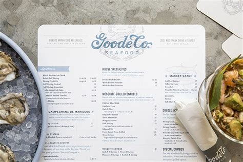 Art of the Menu: Goode Co. Seafood | Menu design inspiration, Menu ...