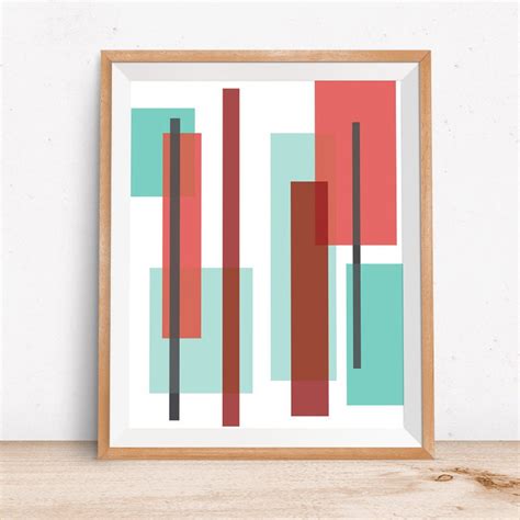 Mid Century Modern Art Geometric Print Geometric Art by OjuDesign