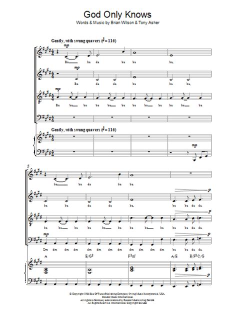 God Only Knows by The Beach Boys Sheet Music for SATB Choir at Sheet Music Direct