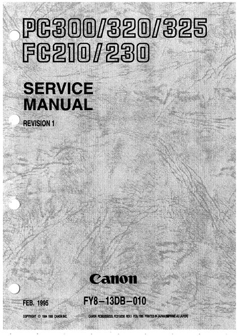 Service Manual for CANON PC300 - Download