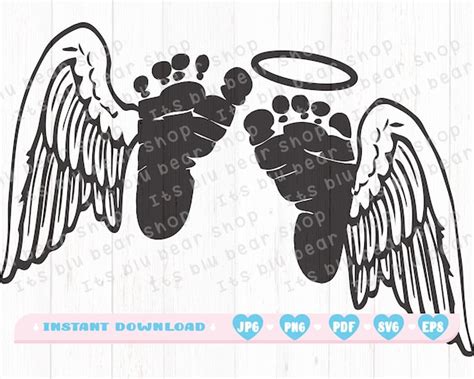 Baby Angel Wings Svg Files for Cricut Silhouette Feet | Etsy Ireland