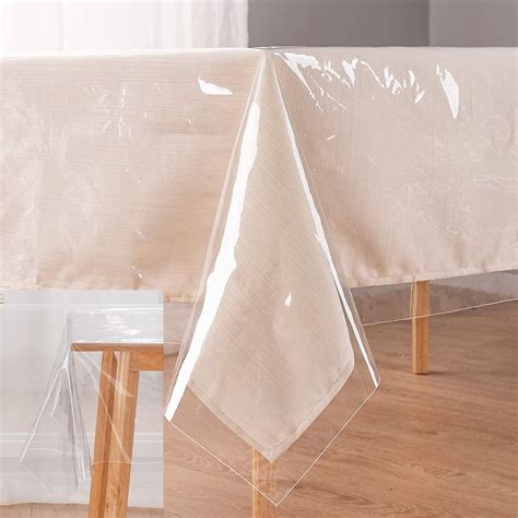 Waterproof Clear Plastic Tablecloth Vinyl Rectangle PVC Table Cloths ...