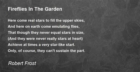 Fireflies In The Garden Poem by Robert Frost - Poem Hunter